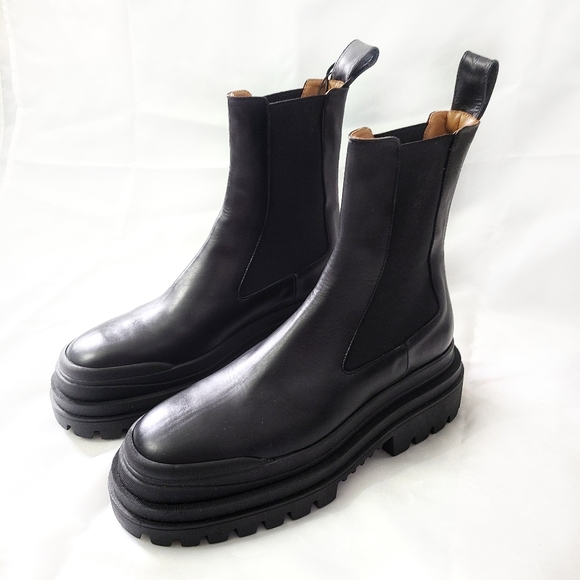 Zara Shoes - Genuine Leather Platform Boots, 9